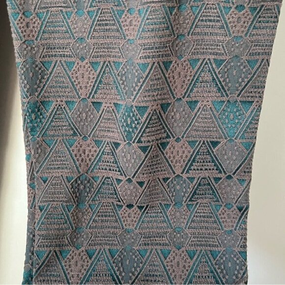 Anthropologie Cartonnier - Women's Jacquard Charlie Ankle Pants - Brown/Green. 8 - Picture 7 of 7